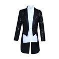 thumbnail image 1 of tumgatte Complet de Performance Uni à Paillettes pour Homme, Robe de Dortoir, Queue-de-Pie à Simple Boutonnage, Veste de Complet, Aubaines Wal&mart, 1 of 3