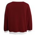 thumbnail image 3 of biudgviw Sweatshirts for Women Crew Neck Long Sleeve Oversized Pullover Tops Color Block Loose Fit Fall Clothings, 3 of 4