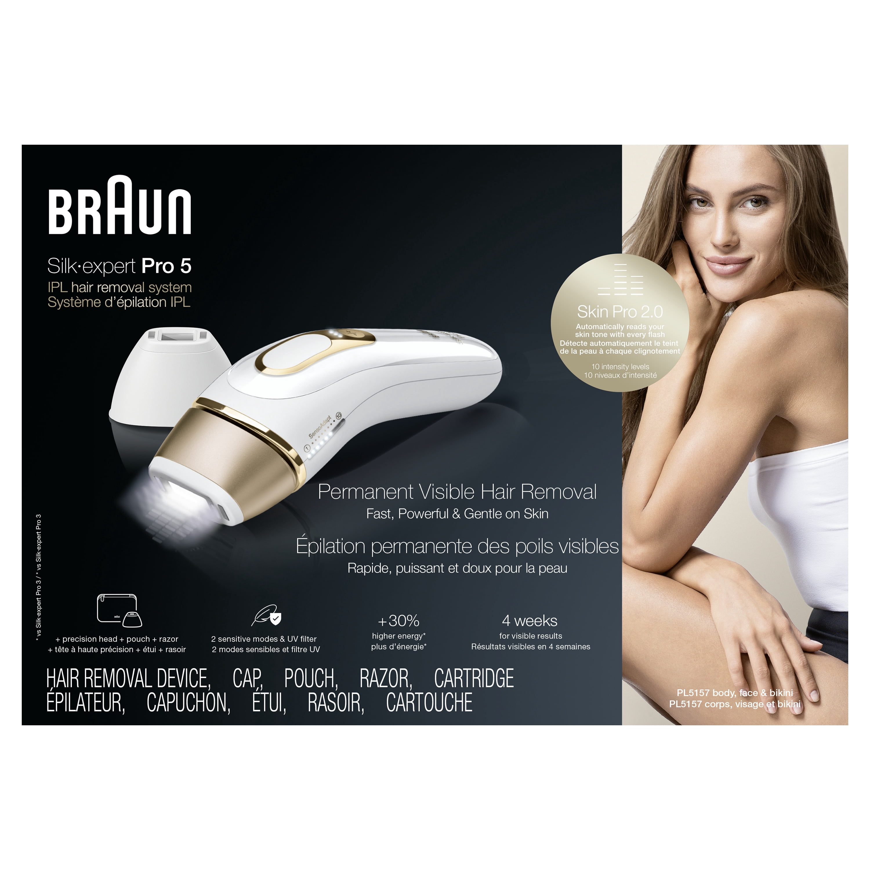 脱毛・除毛 BRAUN Silk expert Pro5 Braun Silk-Expert Pro 5 IPL PL5157 at Home Laser Hair Removal for