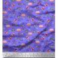 thumbnail image 1 of Soimoi Tissu Crêpe en polyester Violet Abeille & Bouillotte Abeille Insectes Tissu Imprimé 1 Yard 42 Pouces de Large, 1 of 1