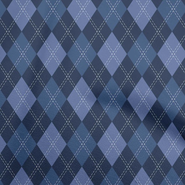 oneOone Silk Tabby Blue Fabric Check Craft Projects Decor Fabric Printed By The Yard 42 Inch Wide