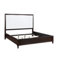 thumbnail image 3 of Ensemble de Chambre Moderne 4 Pcs Lit Grand Table de Chevet Commode Miroir Meubles en Bois Finition Blanc et Cerisier, 3 of 7