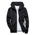 thumbnail image 1 of 2025 Men's Casual Pure Color Cute Jackets Plus Size Hoodie Reflective Britches Jackets Zipper Outdoor Sport, 1 of 8