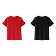 thumbnail image 1 of Lot de 2 (Rouge 1 Pcs et Noir 1 Pcs) Multipack Camisoles T-Shirts Manches Courtes Longues T-Shirts Manches T-Shirt Uni Haut Tees Garçon & Fille Unisexe Enfants Col Rond T-Shirt, 1 of 8