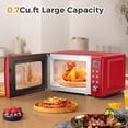 thumbnail image 2 of Costway 0.7 Cu.ft Retro Countertop Microwave Oven 700W LED Display Glass Turntable Red, 2 of 10