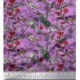 thumbnail image 1 of Soimoi Velvet Fabric Bird & Leaf Bird Decor Fabric Printed Yard 58 Inch Wide, 1 of 3