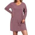 thumbnail image 2 of Ixbnca Robe pour Femme Grande Taille Col Rond Manches Courtes Robes T-Shirt Décontractées Amples Été Robe Courte, 2 of 7