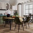 thumbnail image 1 of Homy Casa Set of 4 Modern Dining Chairs with Metal Legs and Upholstery Seats for Kitchen Café, Green Fabric, 1 of 10