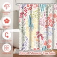 thumbnail image 4 of Dznils Boho Colorful Floral Fabric Shower Curtain, Watercolor Pattern with Hooks, 72" x 72", Beige, 4 of 11