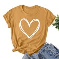 thumbnail image 1 of Styesk T-Shirts pour Femmes Confortables Doux Col Rond T-Shirts Chandail Mode Léger Manches Courtes T-shirt Saint-Valentin Graphique Décontracté Grande Taille Hauts Imprimé Cœur Hauts de Sortie, 1 of 3