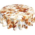 thumbnail image 1 of Nappe d'Extérieur Orange Brûlé d'Automne Ronde 60 Pouces, Nappe à Fleurs Aquarelle, Polyester Résistant aux Taches, Petites Housses de Table Florales d'Automne Saisonnières pour Cuisine, Salle à Manger, Fêtes, Pique-Nique, 1 of 6