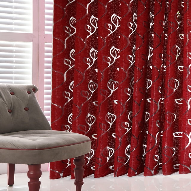 EGNMCR Rideaux, Rideaux pour Chambre 1 PCS Vignes Feuilles Tulle Rideau de Porte Fenêtre Panneau Drapé Voilage Foulard Cantonnières Rideau