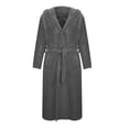 thumbnail image 2 of SHTXOZHI Men's Flannel Robe Warm Fleece HoodedSpa Bathrobe Winter Soft Robes with Pockets, 2 of 5