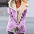 thumbnail image 2 of KIHOUT Spring Winter Warm Coat Women Plus Size Winter Warm Composite Plush Button Lapels Jacket Outwear Coat,Size S-5XL, 2 of 6