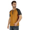 thumbnail image 3 of Inkmeso T-Shirts à Manches Courtes Raglan en Coton Léger Unis T-Shirt Classique Henley pour Hommes, 3 of 7