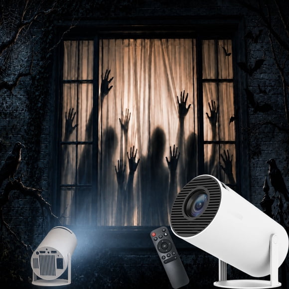 Panefright Halloween Window Projector, Bluetooth and Wifi Capabilities, Flexible 180° Projection and Automatic Image Calibration, HD Input Support with Built-In Audio, Suitable for Halloween