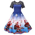 thumbnail image 1 of Jsaierl Robes de Noël pour Femmes 2024 Élégantes Décontractées à Manches Courtes Robe en Dentelle Robe de Fête des Fêtes Cocktail Robe à Volants, 1 of 9