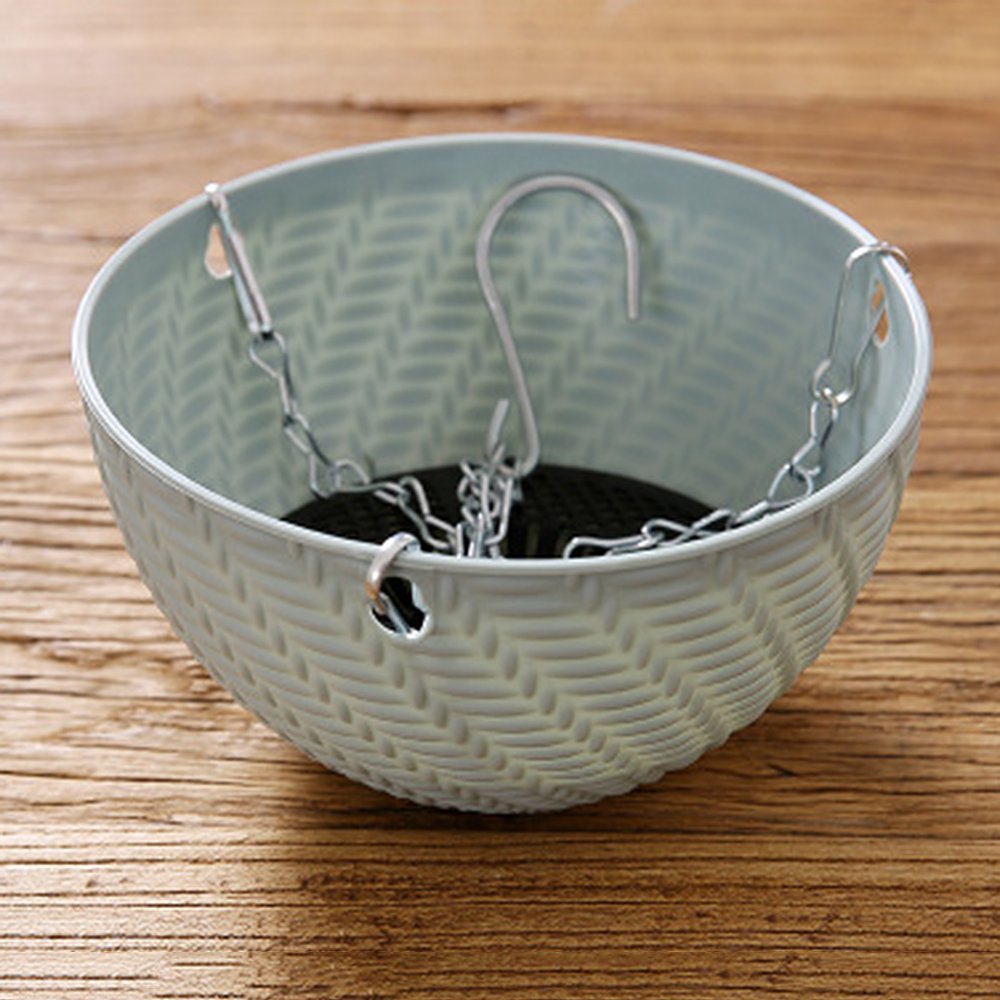 Hanging Baskets Rattan Woven  Plastic Flower Pot Plant With Chain Houseplants Sky Planter Garden Balcony Decor;Hanging Basket Rattan Woven Plastic Flowerpot with Chain Houseplant Planter