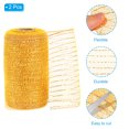 thumbnail image 3 of Unique Bargains 2pcs Decorative Mesh, 5.9in x 10 Yard Mesh Ribbon Roll Foil Metallic for Christmas Tree Decoration, Gold, 3 of 6