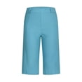thumbnail image 3 of Liquidation d'Économies d'Été 2025! Shorts pour Femmes Shorts en Sergé Extensible Grande Taille Taille Fine à Enfiler Shorts de Randonnée Réguliers d'Été Décontractés avec Poches, 3 of 8