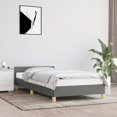 thumbnail image 1 of vidaXL Bed Frame with Headboard Dark Grey 100x203cm Twin XL Fabric, 1 of 5