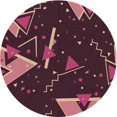 thumbnail image 1 of Ahgly Company Machine Washable Indoor Round Transitional Cherry Red Area Rugs, 3' Round, 1 of 7