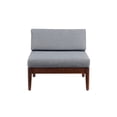 thumbnail image 3 of Linon Morningside Chaise Centrale d'Extérieur en Bois d'Acacia avec Coussins Gris en Noyer, 3 of 10