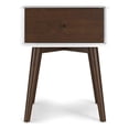 thumbnail image 1 of Table de Nuit Cooper Mi-Siècle Moderne en Bois Massif Blanche à 1 Tiroir, 1 of 6
