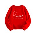 thumbnail image 1 of PMVFHDE Chandails d'École pour Filles Chandail Garçons Fille Enfants Décontracté Imprimé Manches Longues Col Rond Chandail à Capuchon Ensembles Rouge,11-12 Ans, 1 of 3