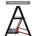 thumbnail image 3 of 3 Step Ladder, Lightweight Folding Step Stool Aluminum Stepladder 330lbs Capacity, Black, 3 of 7