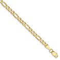 thumbnail image 1 of 10K Yellow Gold 3.5mm Semi-Solid Figaro Chain Bracelet 7 IN, 1 of 2