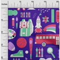 thumbnail image 2 of oneOone Rayon Purplish Blue Fabric Kids Craft Projects Decor Fabric Printed By The Yard 56 Inch Wide, 2 of 4