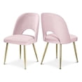 thumbnail image 1 of Meridian Furniture Logan Pink Velvet Dining Chair (Set of 2), 1 of 17