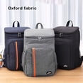 thumbnail image 4 of WEYOUNG 18L Thermal Rucksack Waterproof Outdoor Backpack Barbecue Cooler Compartments Pocket Bag Oxford Cloth School Pouch Compartments Pocket Gray, 4 of 9