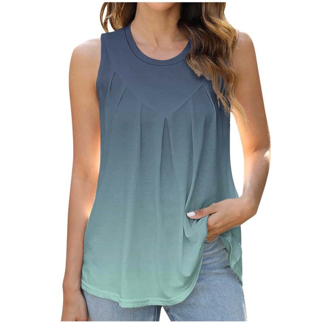 Women Printed Pullover Fashionable Casual Round Neck Top