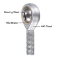 thumbnail image 4 of Uxcell Rod End Bearing Self-lubricated Joint Bearing Right Hand Male Thread Connector 12mm, 4 of 6