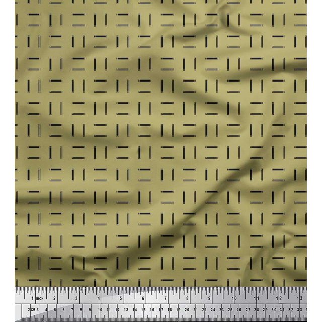 Soimoi Cotton Duck Fabric Geometric Small Print Fabric by Yard 56 Inch Wide