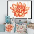 thumbnail image 3 of Designart Détail Vintage d'un Lotus Orange ART MURAL À CADRE FLOTTÉ, 3 of 4