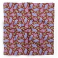 thumbnail image 1 of Bimba Foulard en Pure Soie à Imprimé Floral Feuilles Rouges et Lys pour Cheveux, Cou, Tête Bandanas pour Femmes 40 x 40 Pouces, 1 of 6