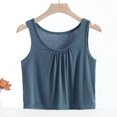 thumbnail image 2 of Timegard Plus Size Tops for Women Tank Tops Round Neck Ruched Loose Soft Casual Sleeveless Tops Pjs Blouse, 2 of 7