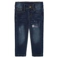 thumbnail image 1 of KIDSCOOL SPACE Little Girls Boys Jeans,Elastic Band Inside Ripped Straight Fit Stretchy Soft Denim Pants,Deep Blue,6-7 Years, 1 of 6