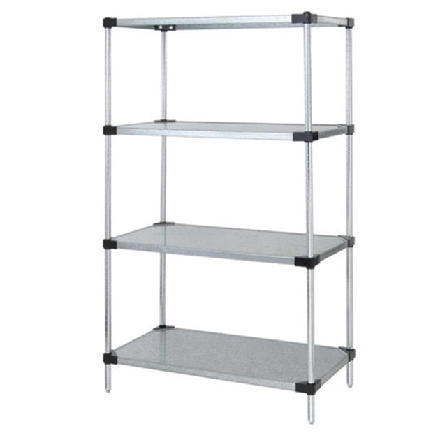 4-Shelf Galvanized Steel Solid Shelving Unit, 24 x 30 x 54 in.