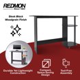 thumbnail image 2 of Redmon Computer Laptop Media Desk for Home or Office with Storage Shelves, Black, 2 of 9