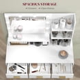 thumbnail image 4 of HOMCOM Vanity Table, Makeup Table with LED Mirror and Storage, White, 4 of 10