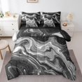 thumbnail image 1 of YST Dark Gray Marbling Bedding Comforter Set Abstract Geometry 7-Piece Bed in a Bag, Full Size, 1 of 4
