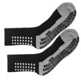 thumbnail image 4 of Rubber Grip Socks, Rubber Soles Porosity Thread Design Polyurethane Fiber Thicken Men's Socks  For Men For Sports Black, 4 of 8