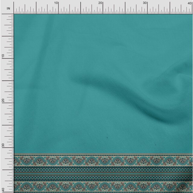 Soimoi Poly Georgette Fabric Dot & Swirl Panel Print Fabric by The Yard 42 Inch Wide