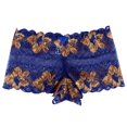 thumbnail image 1 of FhsagQ Culottes pour Femmes avec Robe Dentelle Transparente Contraste Motif Rose Culottes Triangle avec Bas Culottes & Débardeurs Dentelle Bleu Foncé TG, 1 of 4