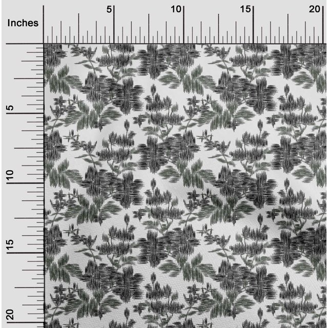 oneOone Polyester Lycra Fabric Leaves & Floral Ikat Print Fabric By Yard 56 Inch Wide