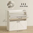 thumbnail image 3 of HOMCOM Narrow Shoe Cabinet 2 Flip Drawer Shoe Storage Cabinet, White Oak, 3 of 10